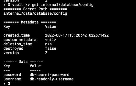 Create Secrets in HashiCorp Vault: CLI and REST API Explained Step by Step 5 Create Secrets in Hashicorp Vault: Retrieving Secrets from the Vault