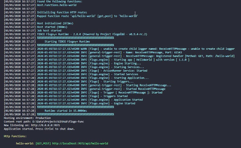 Running TIBCO Flogo Apps as Azure Functions (Serverless Custom Handlers Guide) 11 Running TIBCO Flogo Apps as Azure Functions (Serverless Custom Handlers Guide)