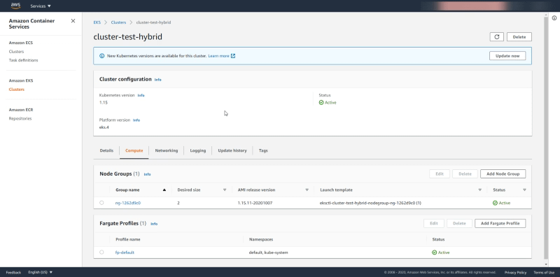 EKS Fargate: Clúster híbrido de Kubernetes en AWS 5 EKS Fargate: Clúster híbrido de Kubernetes en AWS