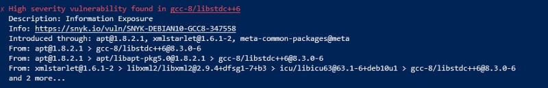 Cómo escanear imágenes de Docker en tu máquina local 16 Información de vulnerabilidad