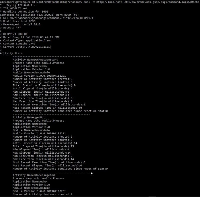 Usar estadísticas a tu favor para detectar cuellos de botella en TIBCO BusinessWorks Container Edition 21 Usar estadísticas a tu favor para detectar cuellos de botella en TIBCO BusinessWorks Container Edition