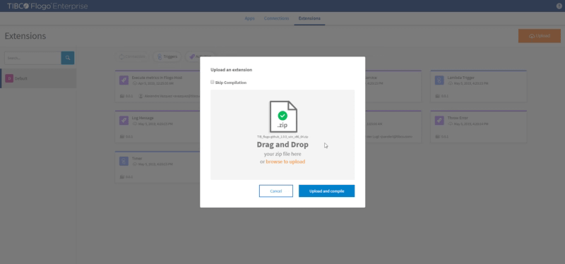 Installing Flogo Extensions in TIBCO Flogo Enterprise (UI and CLI Guide) 82 Installing Flogo Extensions in TIBCO Flogo Enterprise (UI and CLI Guide)