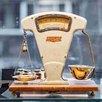 brown and beige weighing scale