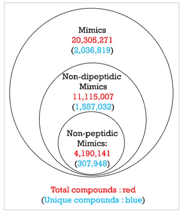 A virtual library of small molecules mimicking dipeptides
